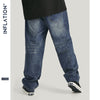 Ruched Blue Loose Jeans