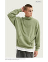 Cowl-neck Waffle Material Sweatshirt