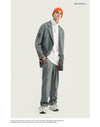 Grey Check Terno Masculino tracksuit