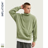 Cowl-neck Waffle Material Sweatshirt